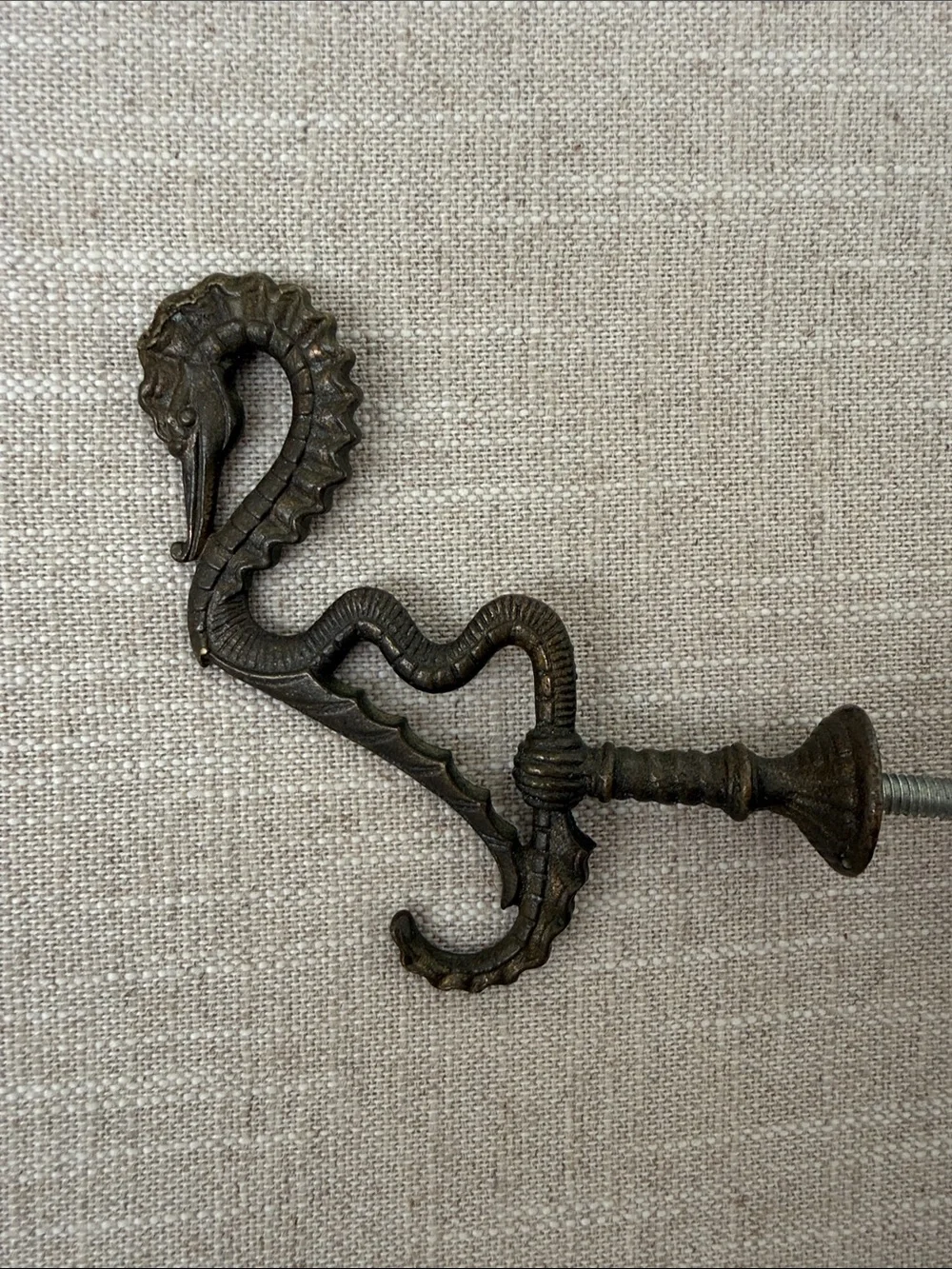Vintage Seahorse Sea Serpent Hall Tree Hook - Wall Hook - Plant Hook